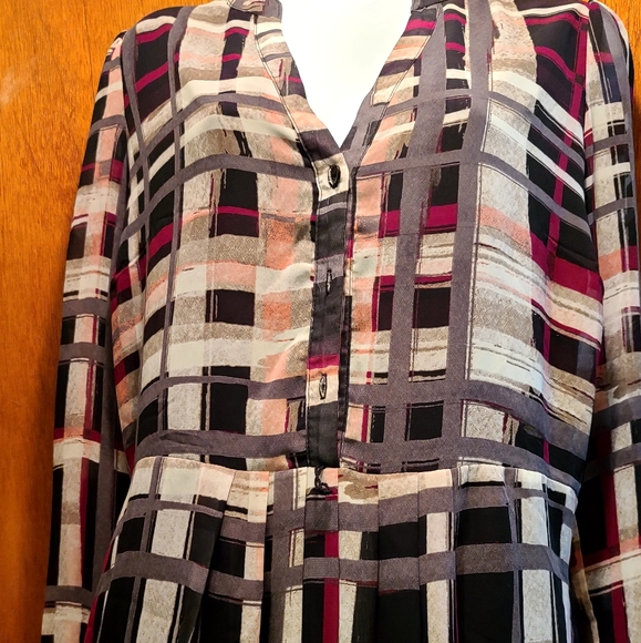 Liz Claiborne BEAUTIFUL drop waist pleated skirt long sleeve dress sz10 - Picture 3 of 8